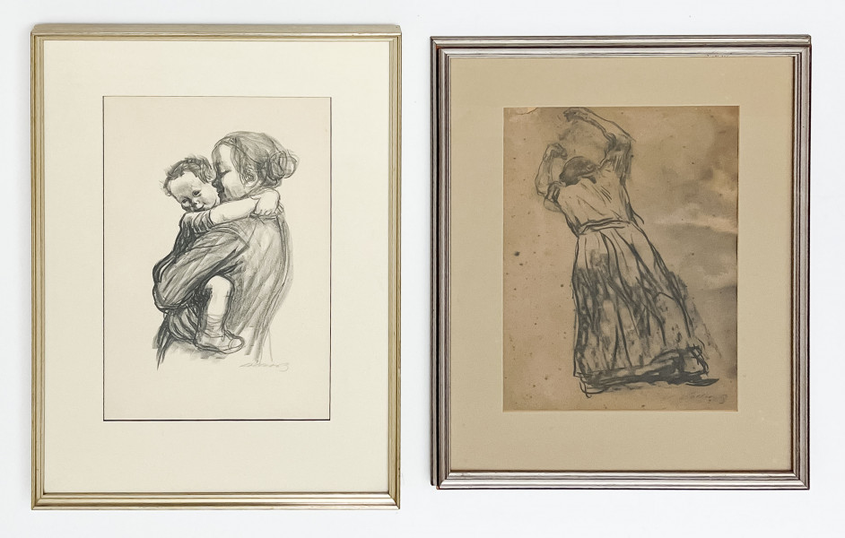 Lot 161, Käthe Kollwitz, Study for 'The Peasant's Revolt' / Boy with Arms Around Mother's Neck