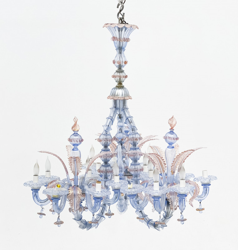 Lot 48, 18-Light Venetian Glass Chandelier