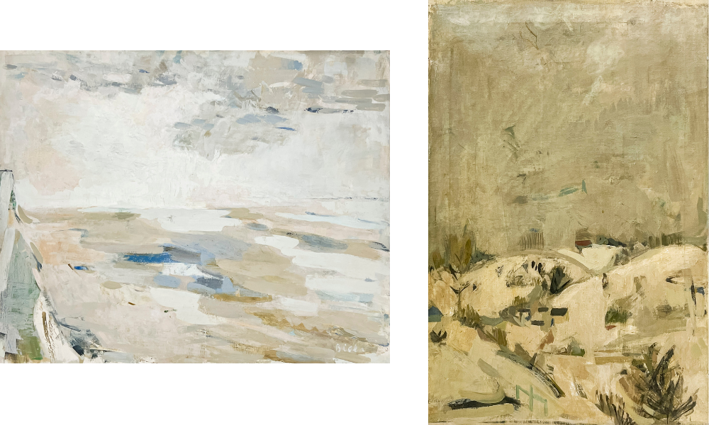 From left: Janice Biala, Untitled (Landscape), sold for $16,250; Janice Biala, Snowscape, sold for $7,188