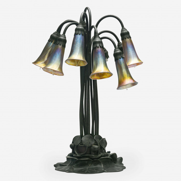 Lot 139 Tiffany Studios, Ten-Light "Lily" Table Lamp c.1910