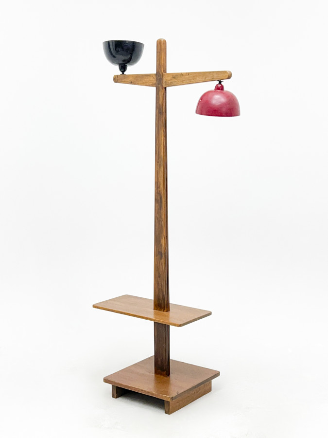 Lot 159, Pierre Jeanneret, Standard Lamp from Chandigarh, Red and Black