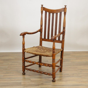 Image for Lot American Cherry Banister Back Armchair 19th C