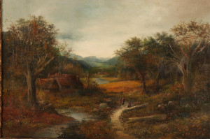 Image for Lot James Wallace, Twilight Landscape with Figures O/C