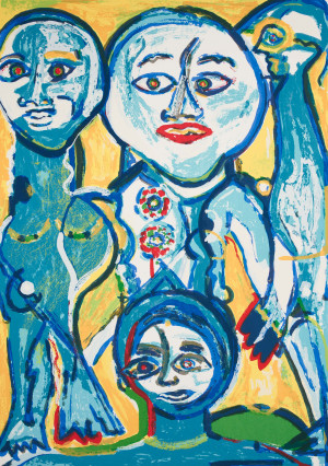 Image for Lot Herbert Gentry - Untitled (Blue Faces)