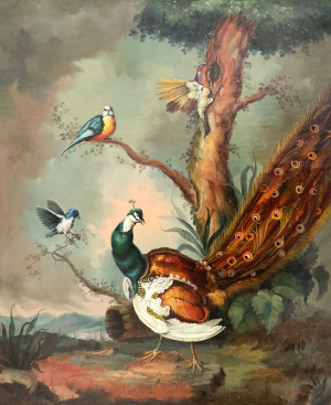Image for Lot Gonzales Mata - Avian Composition with Peacock 4
