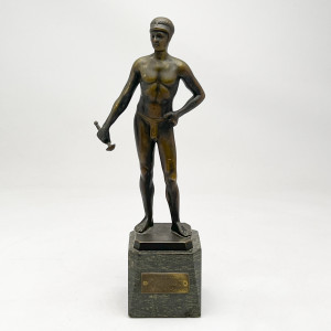 Image for Lot Art Deco Classical Athlete Bronze