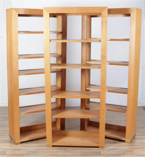 Image for Lot 3 Contemporary Cherry 3-Part Bookcases