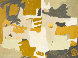 Image for Lot Gail Cottingham - Untitled (Gray and Gold on Green)