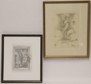 Image for Lot 2 Graphite Drawings; Flower Child, Bee 29 Bomber