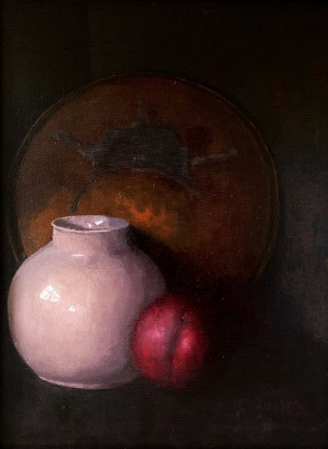 Image for Lot Cynthia Zinser - Copper, Plum and Pink Vase