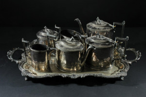 Image for Lot Reed & Barton Silverplate Coffee and Tea Service