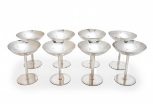 Image for Lot Gilles Beaugrand Sterling - Set of eight stemmed goblets