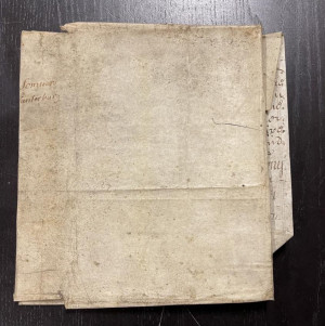 Image for Lot [BOOK ARTS] early use of a vellum document as a d.j.
