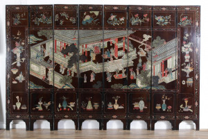 Image for Lot Chinese Coromandel Lacquer 8-Panel Screen, 18/19 C