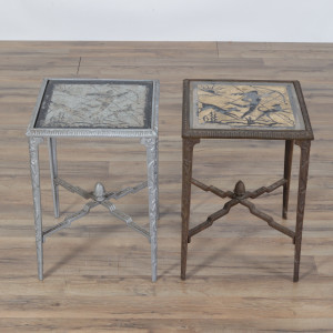 Image for Lot Near Pair of Seville Studios Iron Side Tables