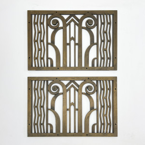 Image for Lot Art Deco Bronze Grates, Pair