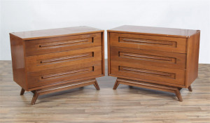 Image for Lot Pair Mid Century Walnut Chest of Drawers