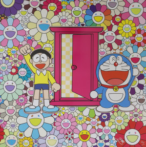 Image for Lot Takashi Murakami - Anywhere Door (Dokodemo Door) in the Field of Flowers and We Came to the Field of Flowers Through Anywhere Door, set of two prints