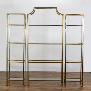 Image for Lot 3-Part Brass Patinated Etagere