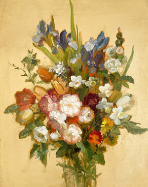 Image for Lot Josef Konečný - Bouquet of Irises and Tulips