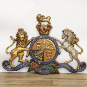 Image for Lot Victorian Polychromed Cast Iron Order of Garter