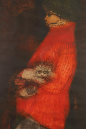 Image for Lot Mauricio Lasansky, 1914-2012, 'Boy with Cat'