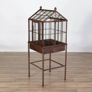 Image for Lot Wrought Iron and Glass Terrarium