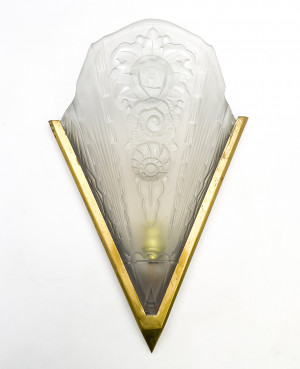 Image for Lot French Art Deco Frosted Glass Sconce