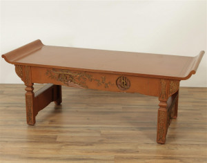 Image for Lot Classical Style Gold & Brown Painted Coffee Table