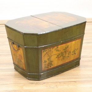 Image for Lot Chinese Green Stained Polychromed Chest
