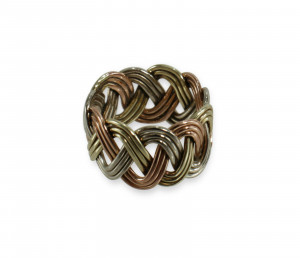 Image for Lot 14K Tricolor Braided Ring