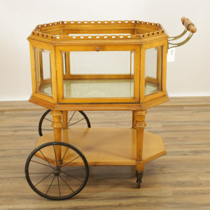 Image for Lot 3Tier Maple Glass Tea Trolley