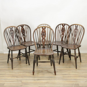 Image for Lot Matched Set of 6 Windsor Ash Side Chairs, 19th C.