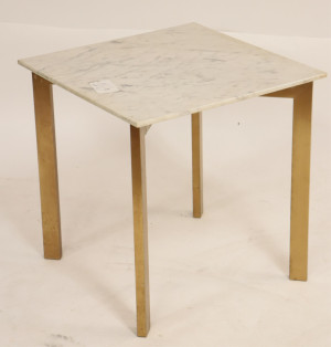 Image for Lot 1970's Solid Brass & Marble Side Table