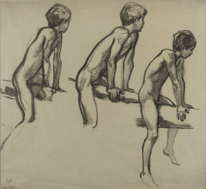 Image for Lot Ludwig von Hofmann - Three Studies of a nude boy on bar
