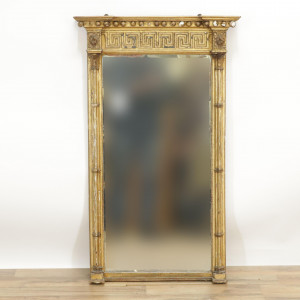 Image for Lot Federal Style Giltwood Mirror with Greek Key