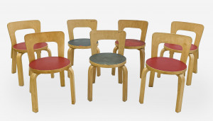 Image for Lot Alvar Aalto, group of 7 N65 children's chairs
