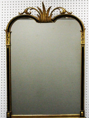 Image for Lot Queen Anne Style Parcel Ebonized Gilt Mirror