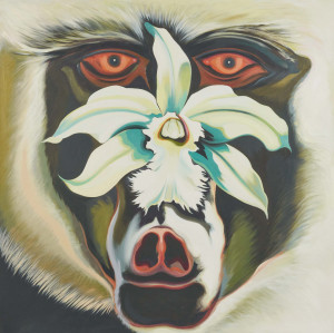 Image for Lot Lowell Nesbitt - Baboon With Green Orchid