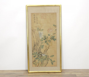 Image for Lot Chinese Ink and Color Scroll of Peony Blossoms