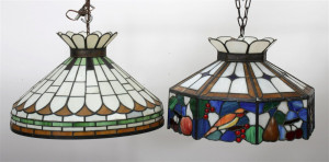 Image for Lot 2 Stained Glass Hanging Light Fixtures