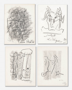 Image for Lot Stephane Lebrun - Group, four (4) abstract drawings