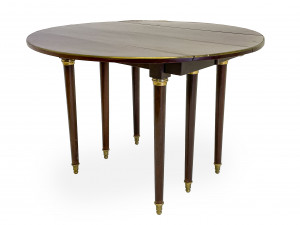 Image for Lot Louis Philippe French Gilt Bronze Mounted Mahogany Dining Table