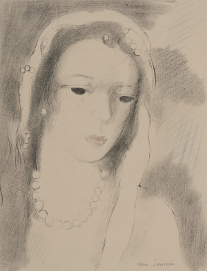 Image for Lot Marie Laurencin - Title unknown (Woman with pearl necklace)