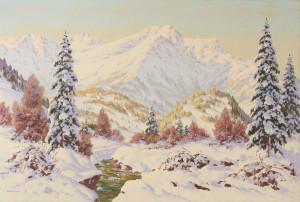 Image for Lot Unknown Artist - Snowy Mountain Landscape