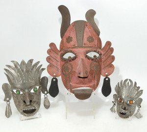 Image for Lot 3 Mexican Metal Masks