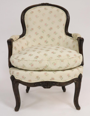Image for Lot Louis XV Mahogany Fauteuil