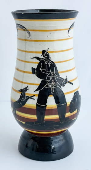 Image for Lot Rometti Ceramiche - Vase 'Cacciatore con Cane'