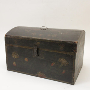 Image for Lot American Folk Art Green Painted Trunk