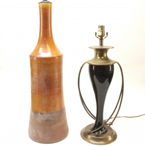Image for Lot Art Pottery Art Nouveau Lamps
